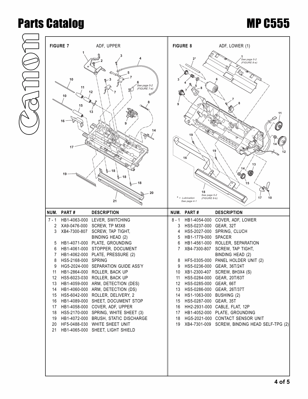 Canon MultiPASS MP-C555 Parts Catalog Manual-4